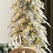 Glitzhome; 7.5ft. Pre-Lit Flocked Pencil Spruce Artificial Christmas Tree, Warm White LED Lights; Category:Shop All Christmas Trees; Image:7